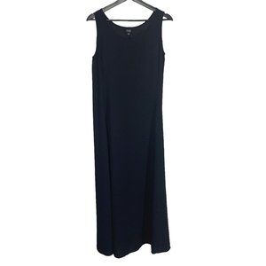 Eileen Fisher Black Sleeveless Shift Maxi Dress Small